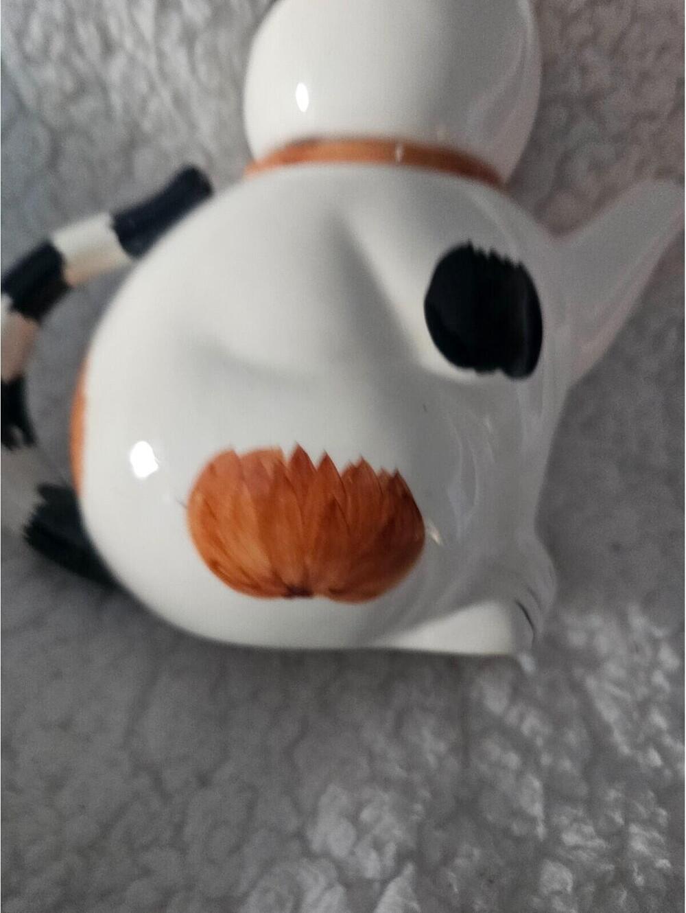 Vintage Chubby Cat Tea Pot 7" Porcelain Ceramic Multicolor 2pc Thailand Decor - Picture 9 of 16